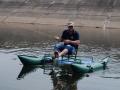 Paul Arden testing the latest inflatable model