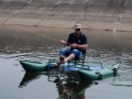 Paul Arden testing the latest inflatable model