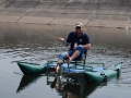 Paul Arden testing the latest inflatable model